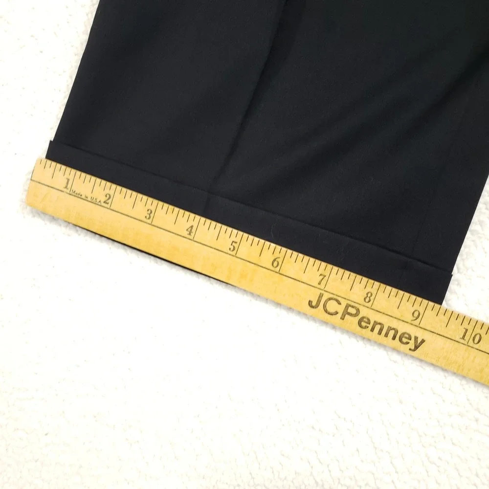 Ballin Elan Dress Pants Mens 34 Black Pure Wool Pleated Cuffed Made in Canada